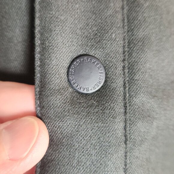 Fisher + Baker Men's Birmingham CPO Jacket Slate Wool Blend Medium - Picture 12 of 13